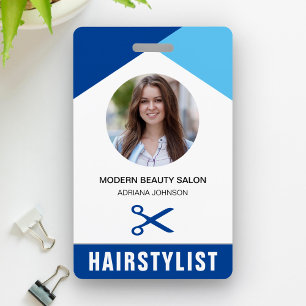 Name and Photo Beauty Salon Hair Stylist ID Card Badge