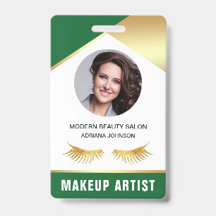 Name and Photo Beauty Salon Makeup Artist ID Card Badge