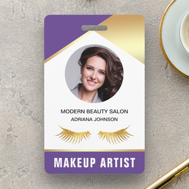 Name and Photo Beauty Salon Makeup Artist ID Card ID Badge (Creator Uploaded)
