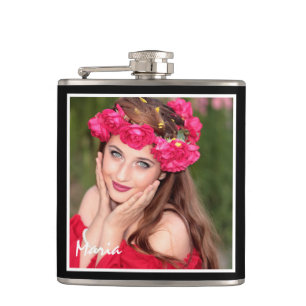 Name and photo hip flask