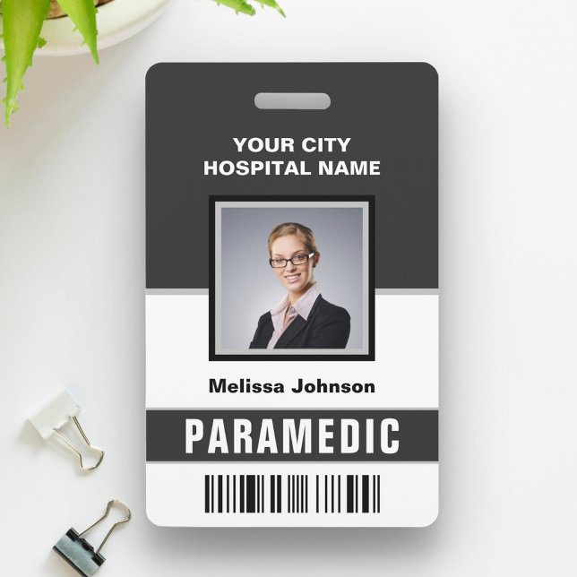 Name and Photo Medical Emergency Paramedic ID Card ID Badge (Creator Uploaded)