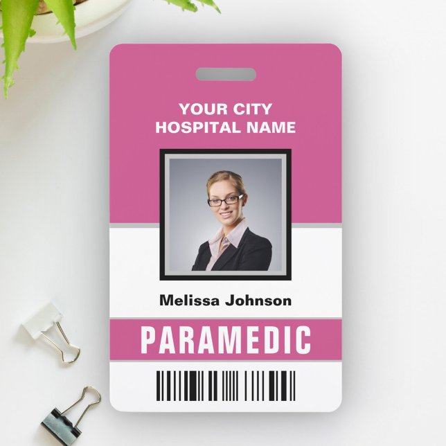 Name and Photo Medical Emergency Paramedic ID Card ID Badge (Creator Uploaded)