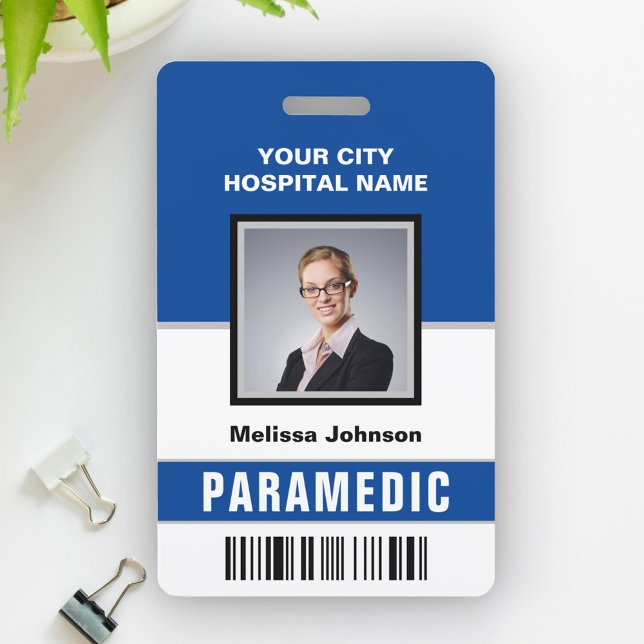 Name and Photo Medical Emergency Paramedic ID Card ID Badge (Creator Uploaded)