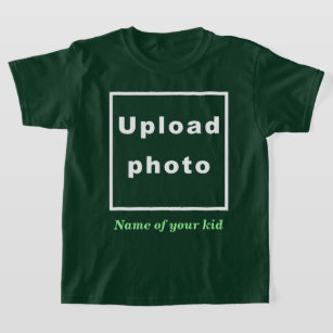 Name and Photo of Your Kid on Deep Forest Kids T-Shirt