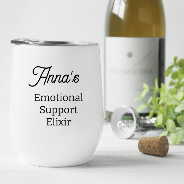 Name and photo thermal wine tumbler (Emotional Support Wine Tumbler)