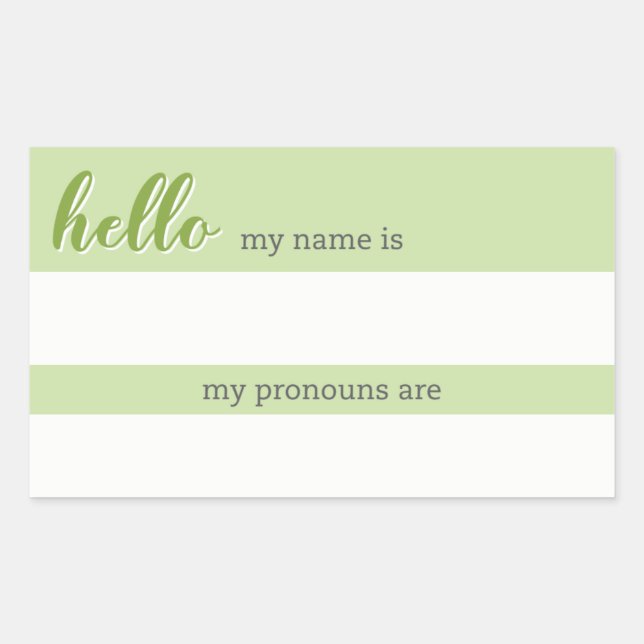 Name and Pronoun Tag – Green (Front)