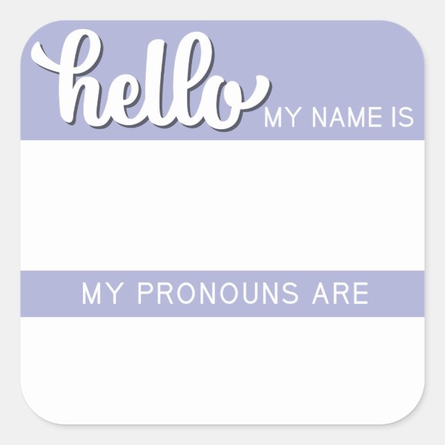 Name and Pronoun Tag – Lilac Square (Front)