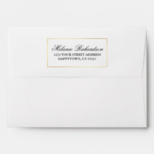Name and Return Address Gold Frame Envelope
