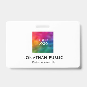 Name And Title Employee Photo Business Logo ID Badge