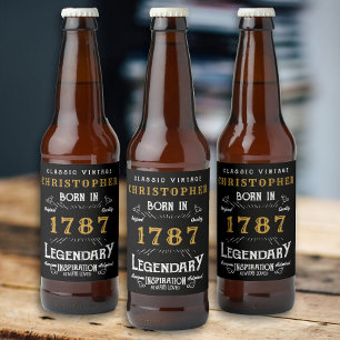 Name And Year Birthday Beer Bottle Label