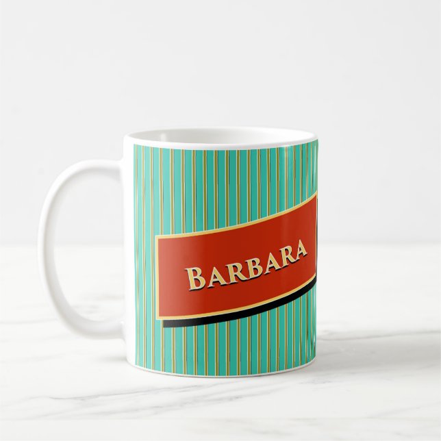 Name and Zodiac Barbara and Taurus Coffee Mug (Left)