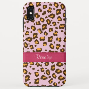 Name animal leopard print pink brown  iPhone XS max case