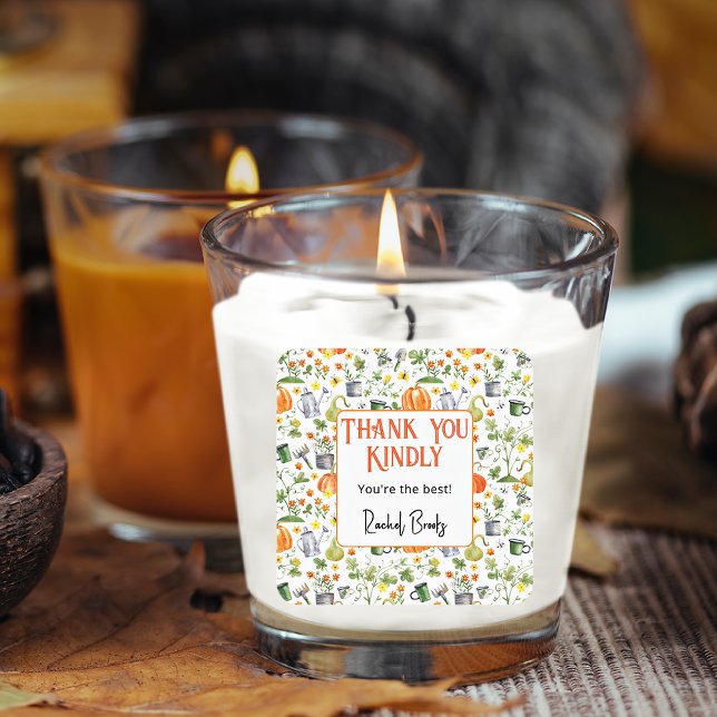 Name, Autumn Pumpkin Thank You Gift Candle Sticker (Creator Uploaded)