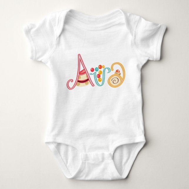 Name Ava Baby Bodysuit (Front)