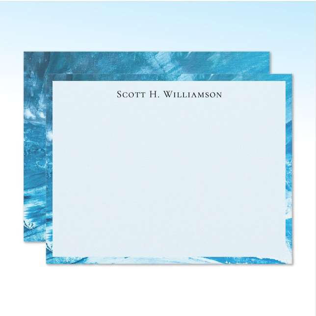 Name || Azure Blue Abstract Painting Frame Card (Creator Uploaded)