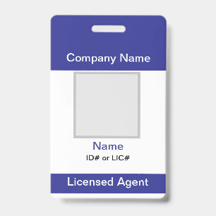 Name Badge Basic Insurance or Real Estate ID Badge