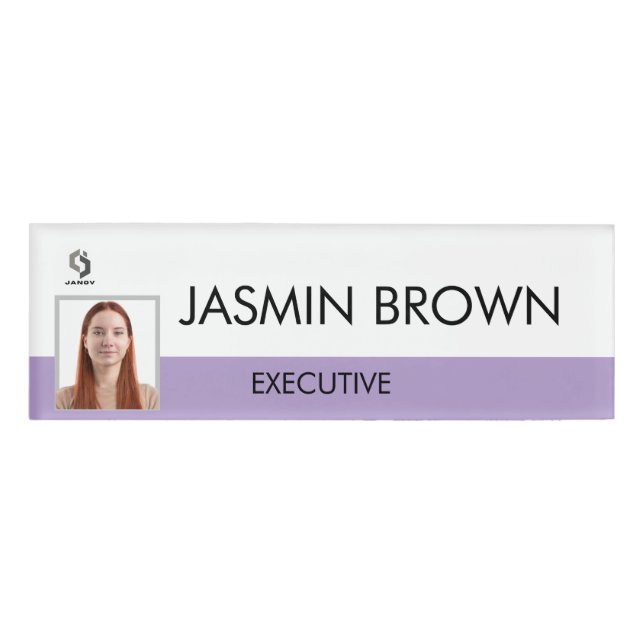 Name Badge Card & Custom QR Code Employee (Front)