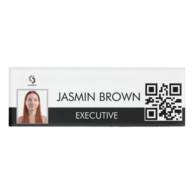 Name Badge Card & Custom QR Code  Name Tag (Front)