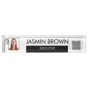 Name Badge Card & Custom QR Code Name Tag Nameplate