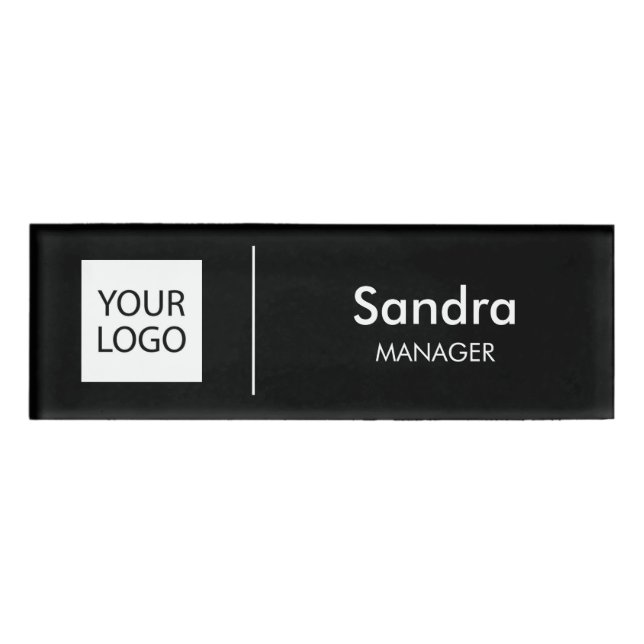 Name Badge Magnet Custom Logo | Employee Staff (Front)