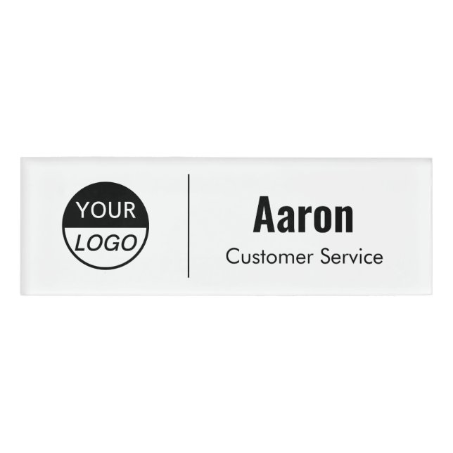 Name Badge | Magnet Custom Logo Employee Staff (Front)