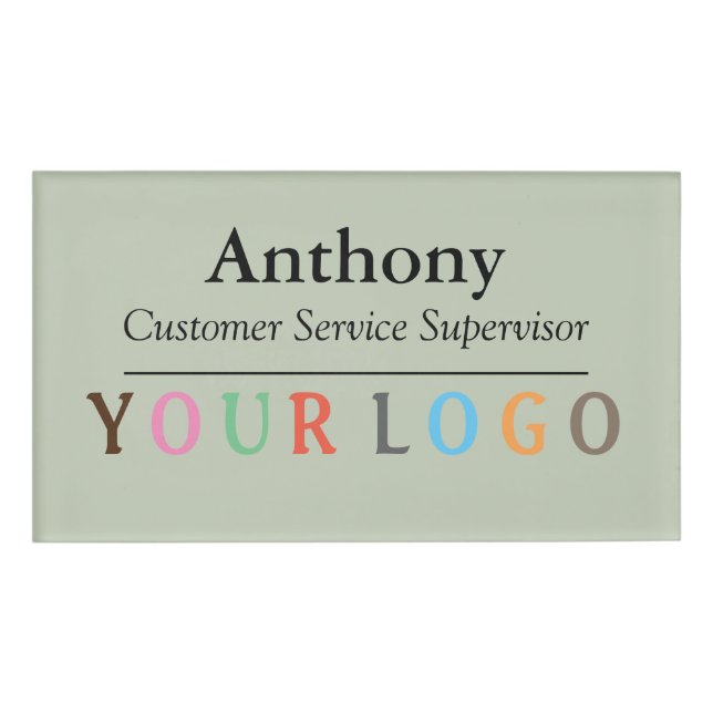 Name Badge Magnet Custom Logo Employee Staff Large (Front)