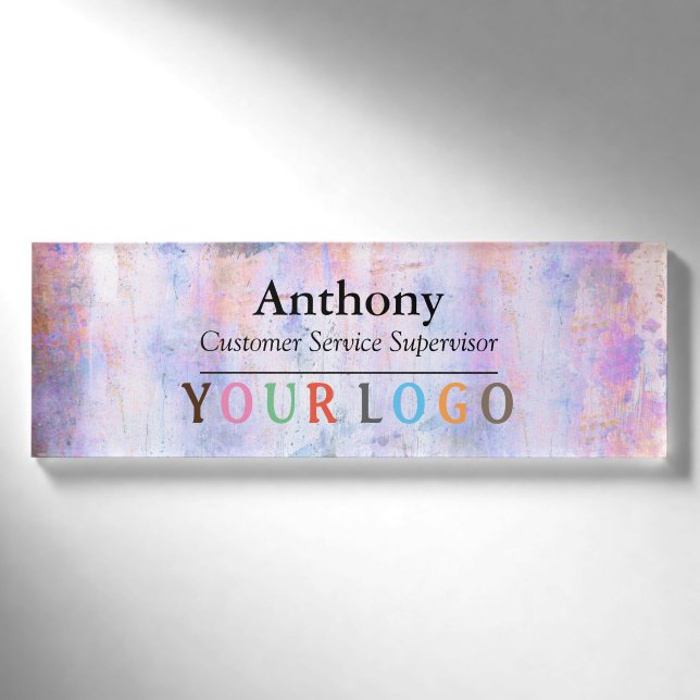 Name Badge Magnet Custom Logo Employee Staff Large (Front)