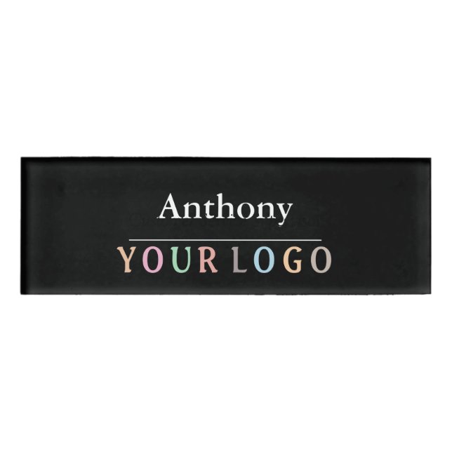 Name Badge Magnet Custom Logo Employee Staff Large (Front)