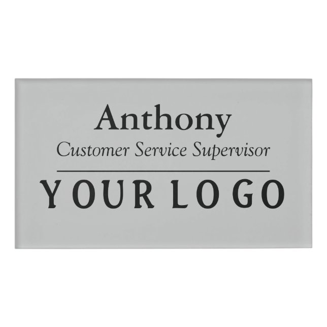 Name Badge Magnet Custom Logo Employee Staff Large (Front)