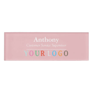 Name Badge Magnet Custom Logo Employee Staff Large