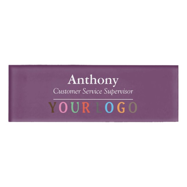 Name Badge Magnet Custom Logo Employee Staff Large (Front)