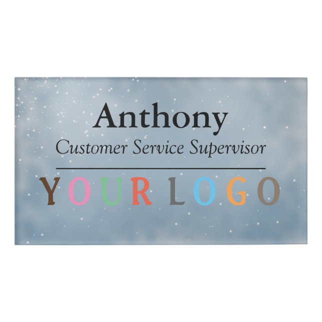 Name Badge Magnet Custom Logo Employee Staff Large (Front)
