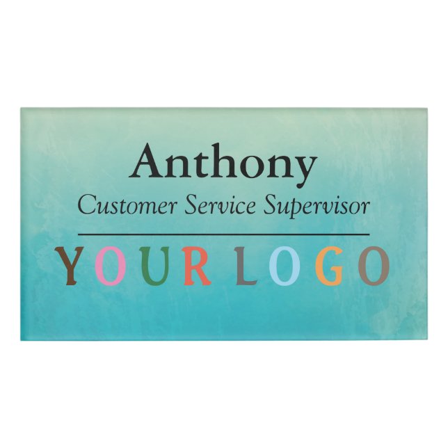 Name Badge Magnet Custom Logo Employee Staff Large (Front)