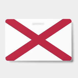 Name Badge with flag of Alabama State, USA ID Badge