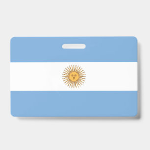 Name Badge with flag of Argentina ID Badge