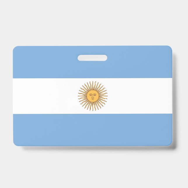 Name Badge with flag of Argentina ID Badge (Front)