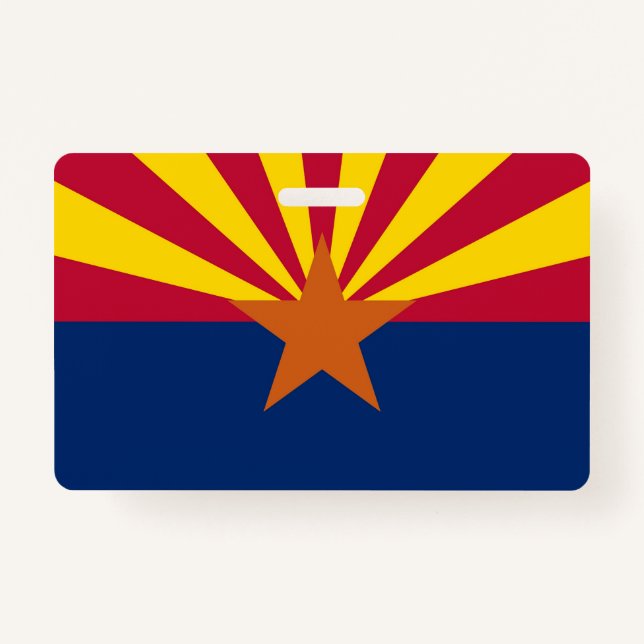 Name Badge with flag of Arizona State, USA ID Badge (Front)