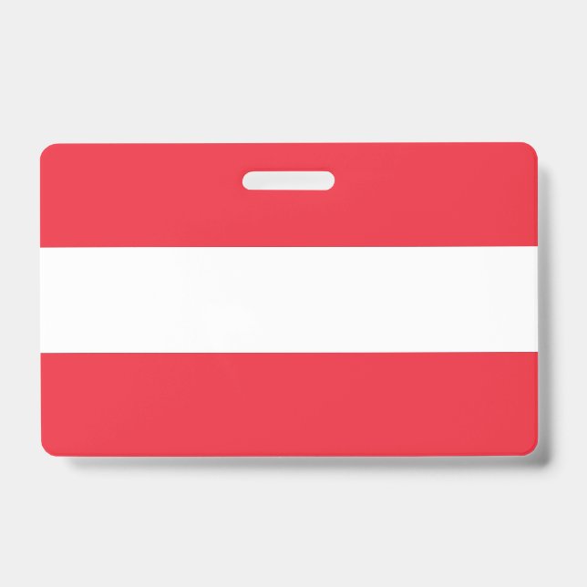 Name Badge with flag of Austria ID Badge (Front)