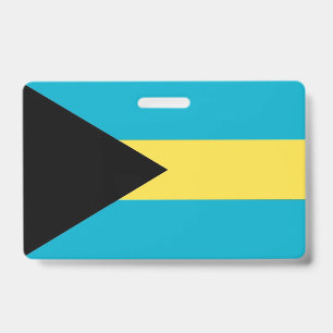 Name Badge with flag of Bahamas ID Badge