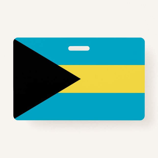 Name Badge with flag of Bahamas ID Badge (Front)