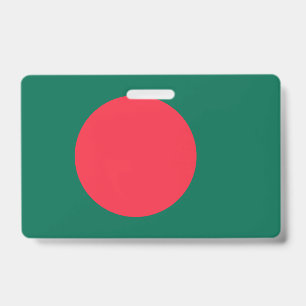 Name Badge with flag of Bangladesh ID Badge