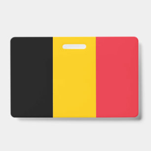 Name Badge with flag of Belgium ID Badge