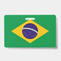 Name Badge with flag of Brazil