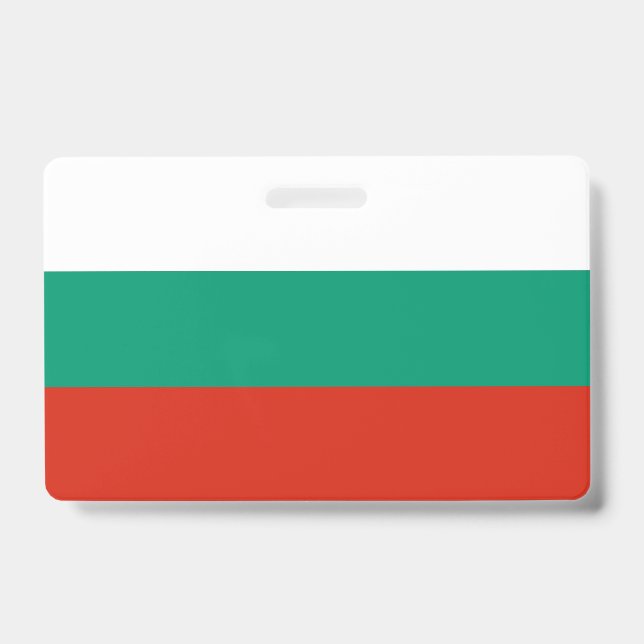 Name Badge with flag of Bulgaria ID Badge (Front)