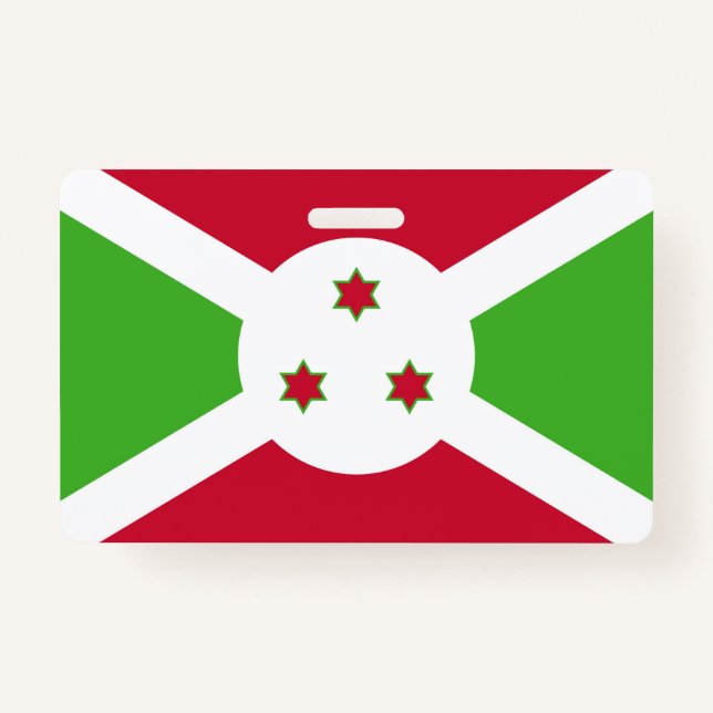 Name Badge with flag of Burundi ID Badge (Front)