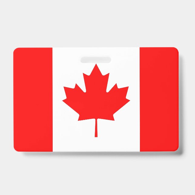 Name Badge with flag of Canada ID Badge (Front)