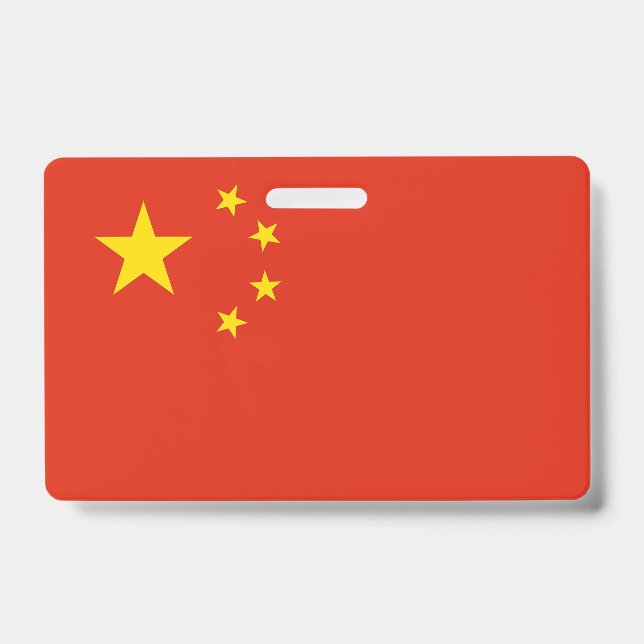 Name Badge with flag of China ID Badge (Front)