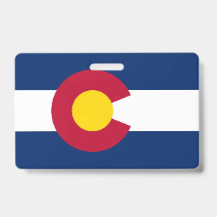 Name Badge with flag of Colorado State, USA ID Badge