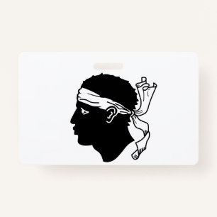 Name Badge with flag of Corsica, France ID Badge