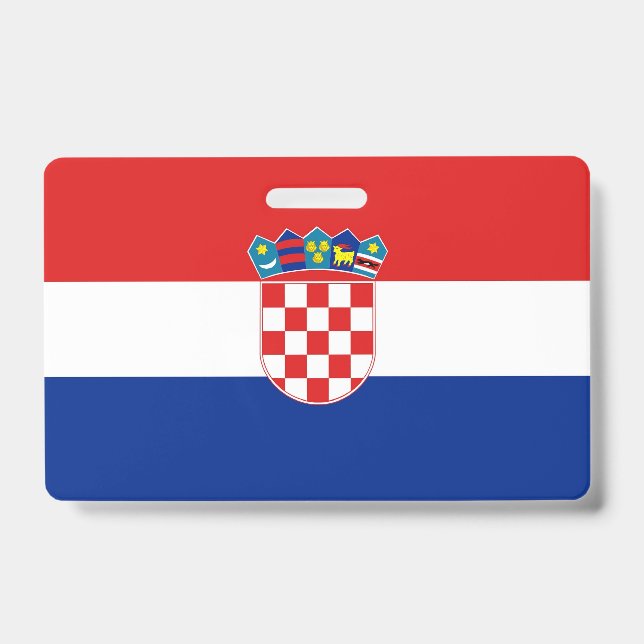 Name Badge with flag of Croatia ID Badge (Front)